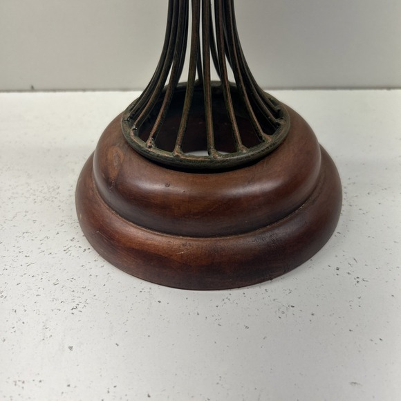 Vintage Art Nouveau Style Green Glass Ribbed Tulip Planter/candle Holder main image 3